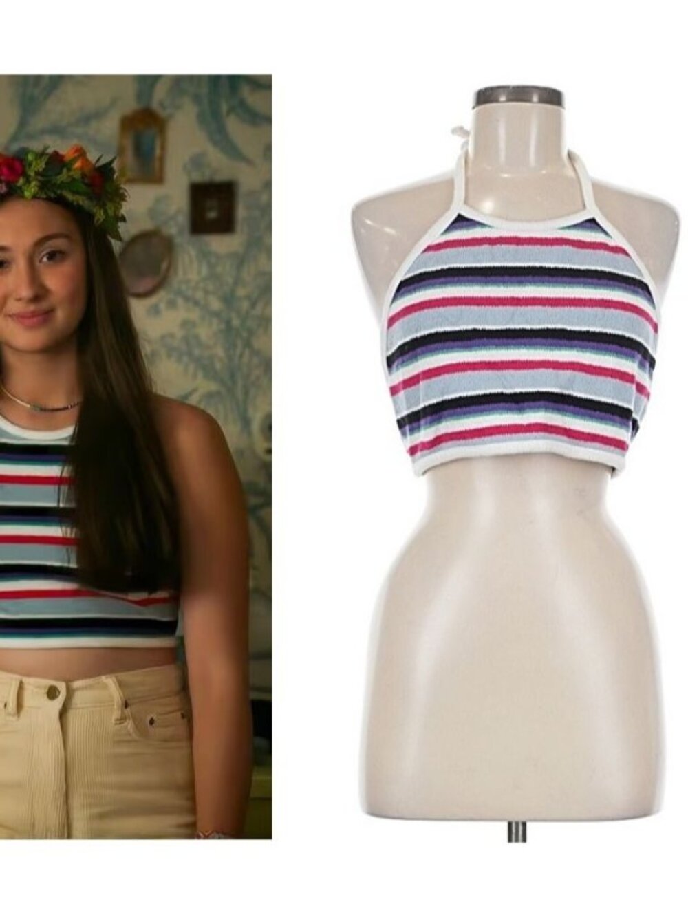 ASO BELLY THE SUMMER I TURNED PRETTY Striped Halter Top EUC RARE